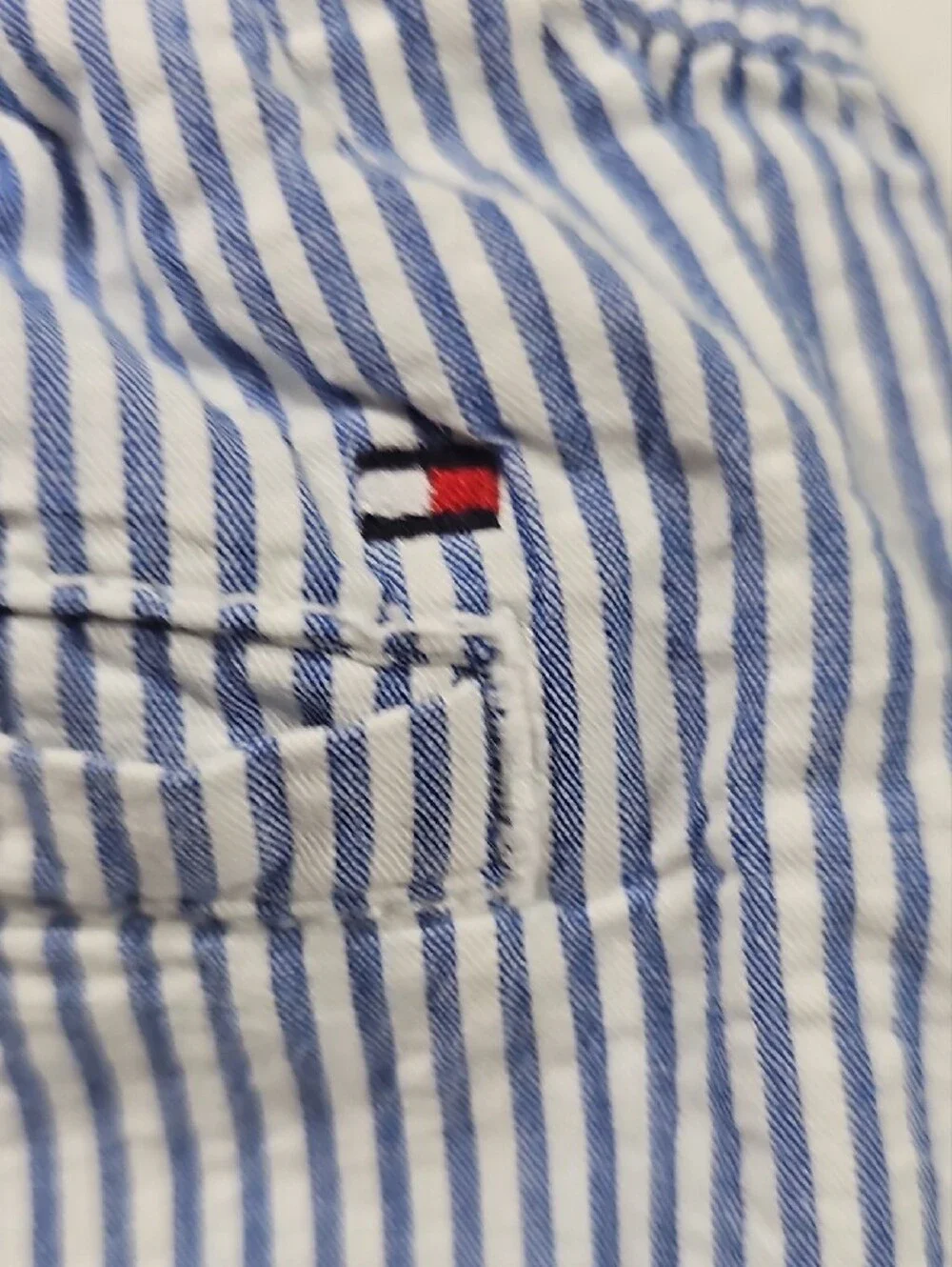 Tommy Hilfiger Navy and White Striped Seersucker Kids Shorts